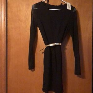Long sleeve Black dress with sheer sleeves
